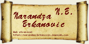 Narandža Brkanović vizit kartica